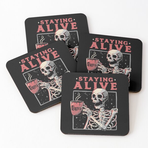 Item preview, Staying Alive - Coffee Skull Funny Gift  designed and sold by EduEly.