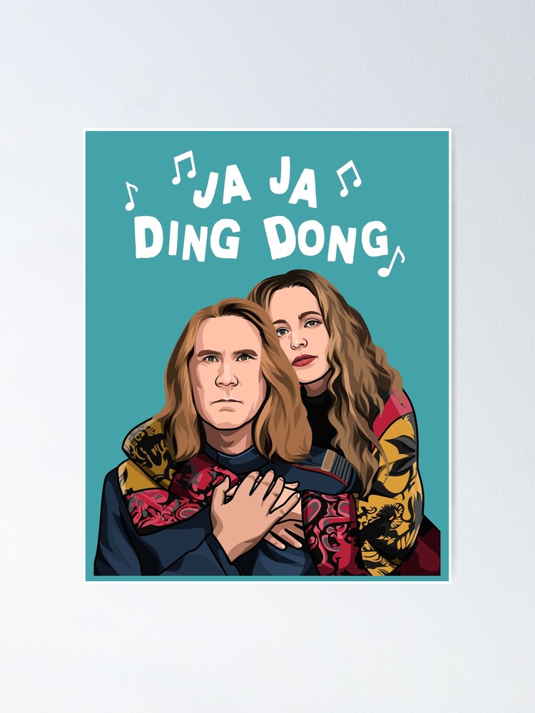 Eurovision Ja Ja Ding Dong Song Fire Saga Merch Netflix Poster By Allthingsbanter Redbubble