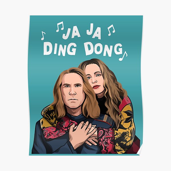 Eurovision Ja Ja Ding Dong Song Fire Saga Merch Netflix Poster By Allthingsbanter Redbubble