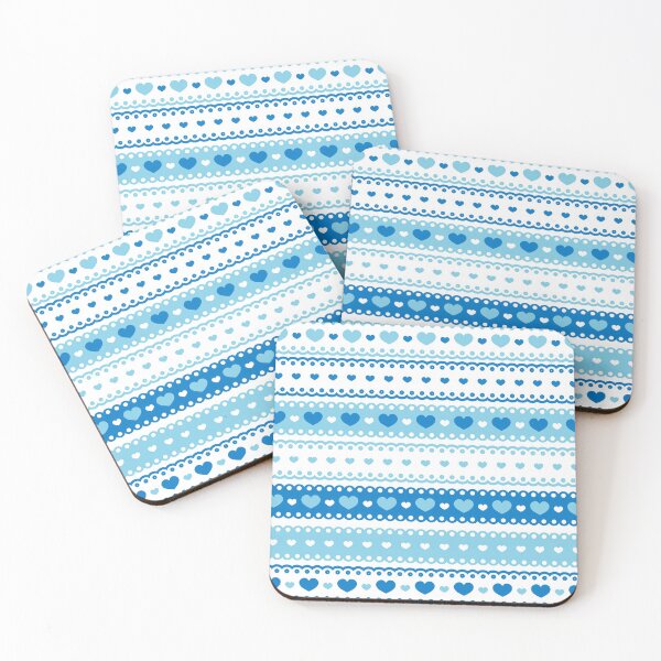 Item preview, Cute blue Hearts ribbon pattern designed and sold by RaionKeiji.