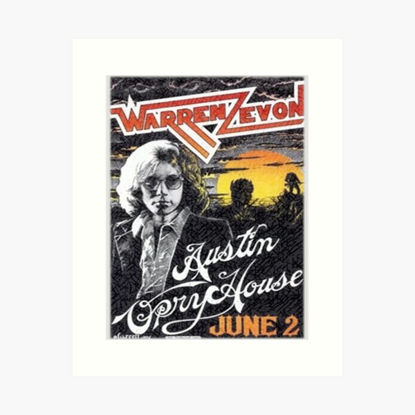 Werewolves of London Warren Zevon Lyric Poster Unframed Print 