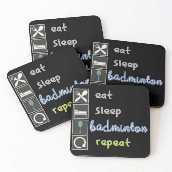 Item preview, Eat Sleep Badminton Repeat black designed and sold by ViewerEqualsPhoton.
