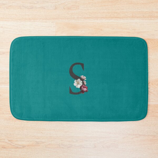 Item preview, Black On Teal Monogram Letter S | Floral Alphabet designed and sold by SerendipityNow.