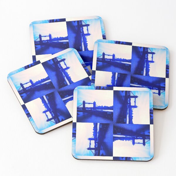 Item preview, Bridges skyline cross geometric tile patterned design blue skies London landscape designed and sold by Julieford.
