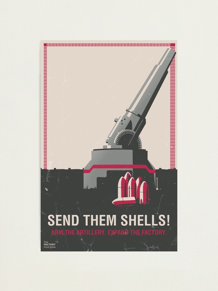 Shell them. Artillery Factory. Factory propaganda Cpain.
