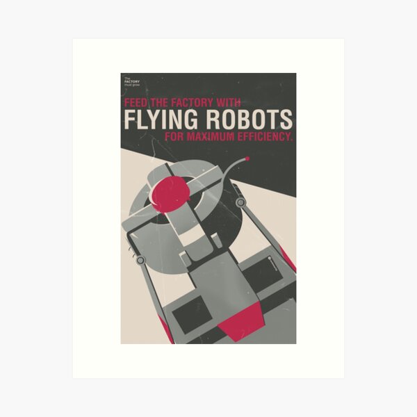 Vista previa del artículo con la obra «Robots voladores para la eficiencia», diseñado y vendido por Landmine752.