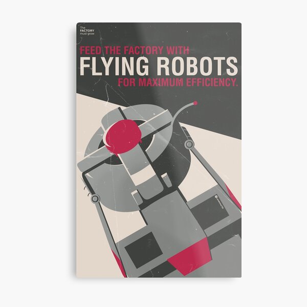 Flying Robots for Efficiency Metal Print