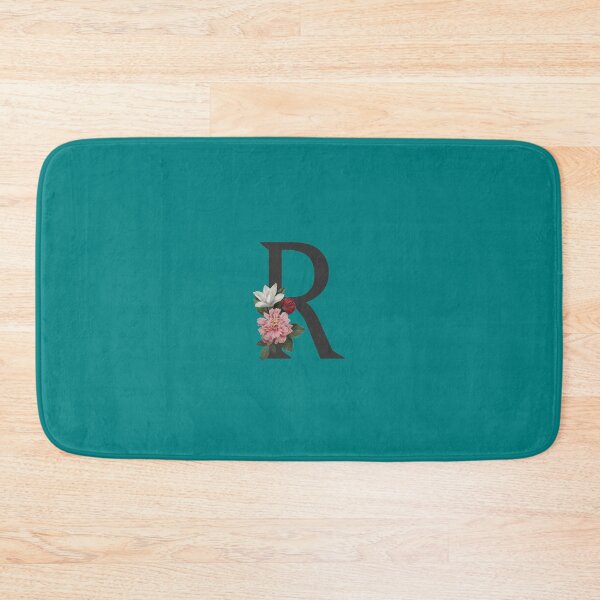 Item preview, Black On Teal Monogram Letter R | Floral Alphabet designed and sold by SerendipityNow.