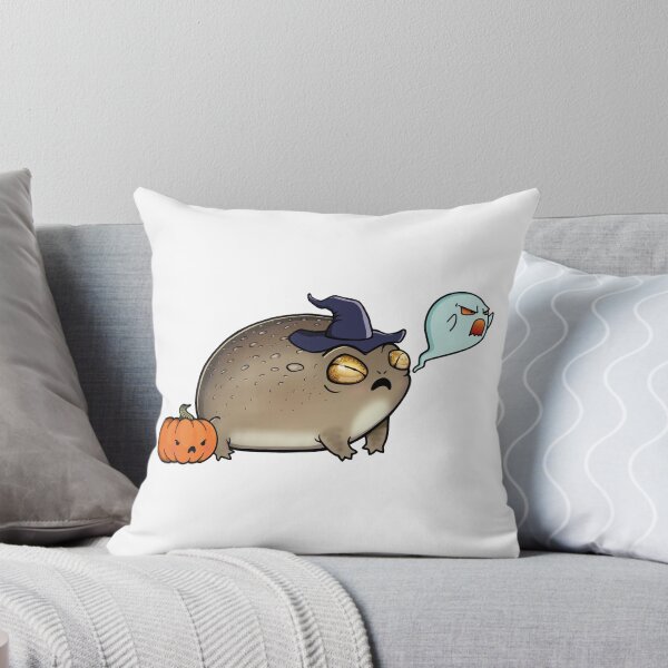 Item preview, Halloween Witch Desert Rain Frog with Pumpkin & Ghost  designed and sold by Erica Zubris - AuDHD Artist.