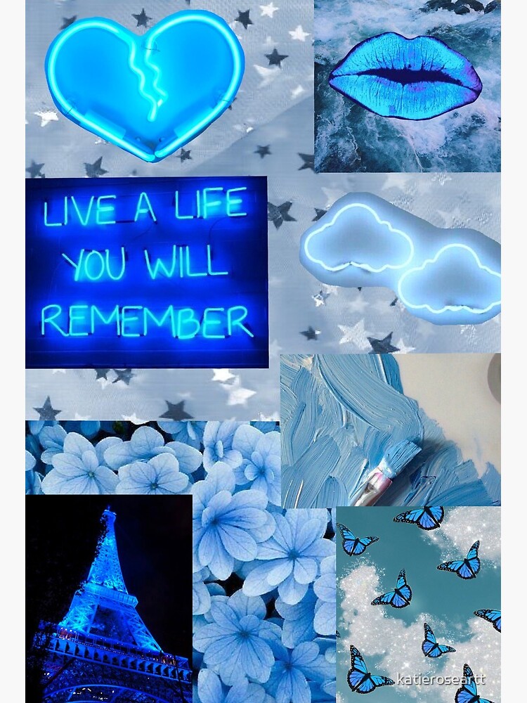 Blue Aesthetics Mood board painting 💙 Watercolour painting