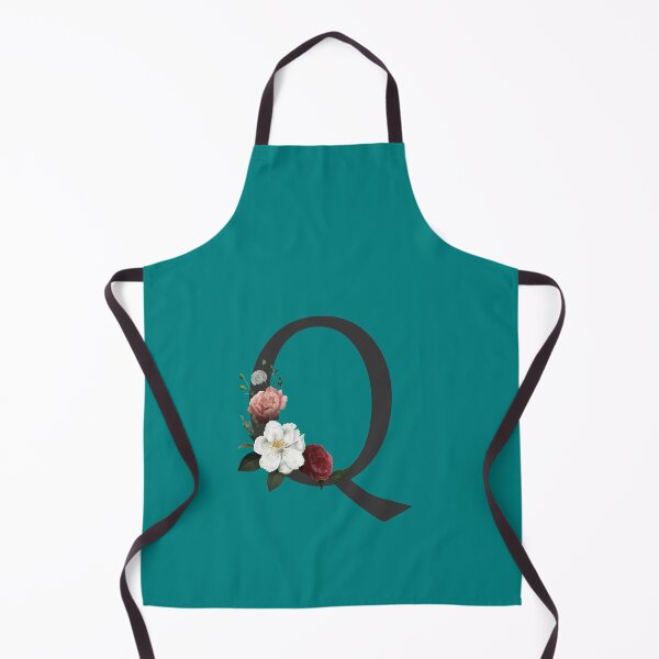 Item preview, Black On Teal Monogram Letter Q | Floral Alphabet designed and sold by SerendipityNow.