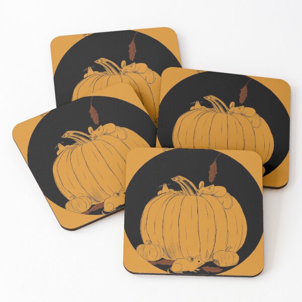 Item preview, pumpkin lineart with little mice designed and sold by Artsyntry.