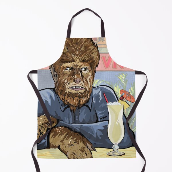 Item preview, His Hair Was Perfect.  Werewolf drinking a pina colada designed and sold by FanboyMuseum.