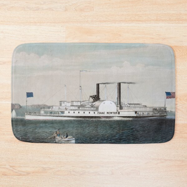 Item preview, The Steamboat Isaac Newton Passing The Palisades On The Hudson River - Circa 1855 designed and sold by warishellstore.