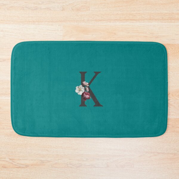 Item preview, Black On Teal Monogram Letter K | Floral Alphabet designed and sold by SerendipityNow.