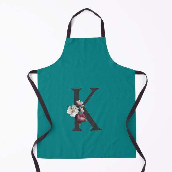 Item preview, Black On Teal Monogram Letter K | Floral Alphabet designed and sold by SerendipityNow.