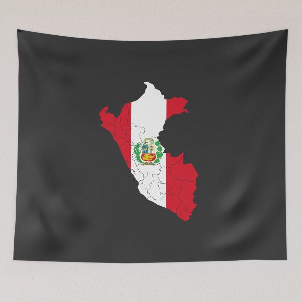 Item preview, Peru Flag Map with regions designed and sold by Alo.