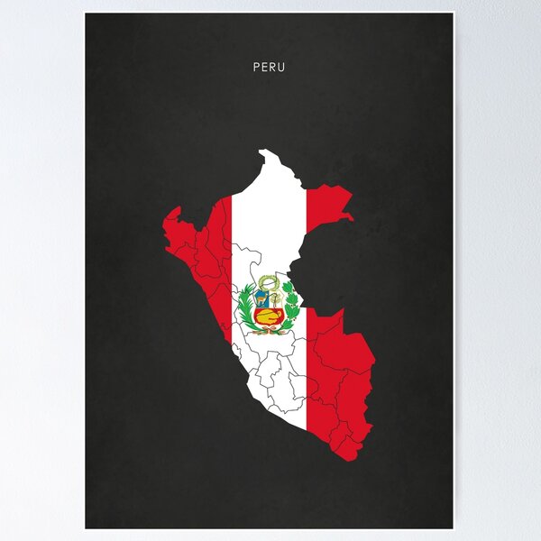 Item preview, Peru Flag Map with regions designed and sold by Alo.
