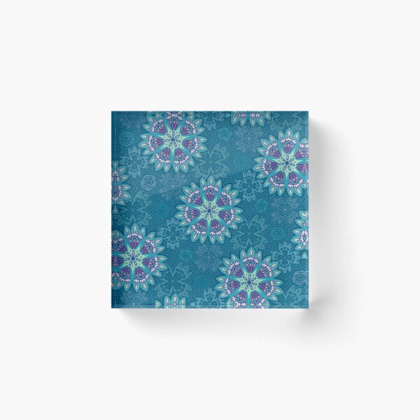 Item preview, Aquamarine lacy dream folk floral enchantment designed and sold by Natural-Avenue.