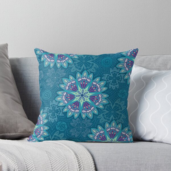 Item preview, Aquamarine lacy dream folk floral enchantment designed and sold by Natural-Avenue.