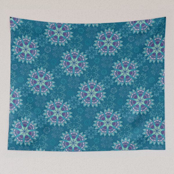 Item preview, Aquamarine lacy dream folk floral enchantment designed and sold by Natural-Avenue.