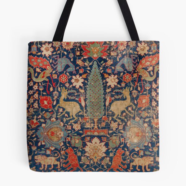 Item preview, 17th Century Persian Rug Print with Animals designed and sold by Vintage Wall Art.