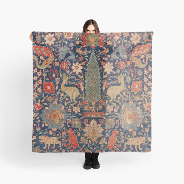 Item preview, 17th Century Persian Rug Print with Animals designed and sold by Vintage Wall Art.