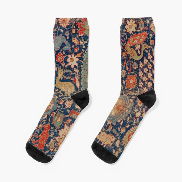 Item preview, 17th Century Persian Rug Print with Animals designed and sold by Vintage Wall Art.