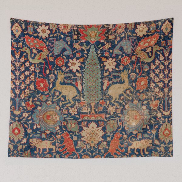 Item preview, 17th Century Persian Rug Print with Animals designed and sold by Vintage Wall Art.