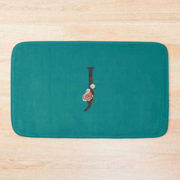 Item preview, Black On Teal Monogram Letter J | Floral Alphabet designed and sold by SerendipityNow.
