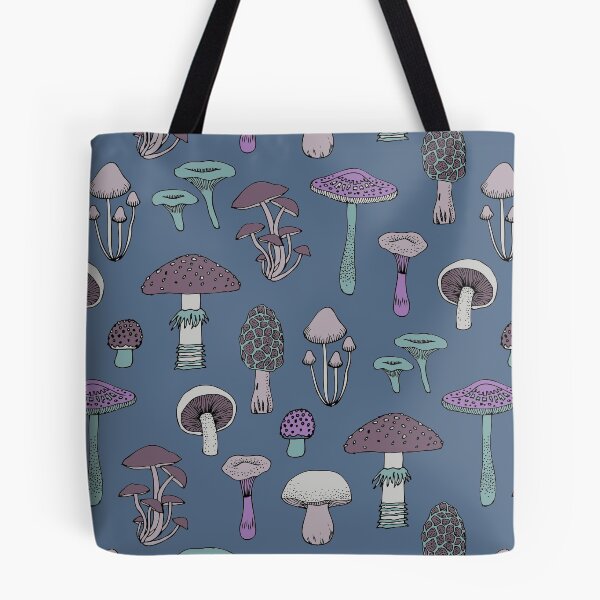 Item preview, Midnight Mushrooms - Grey - fun fungus pattern by Cecca Designs designed and sold by Cecca-Designs.