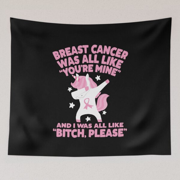 Item preview, Breast Cancer Bitch Please Quote Funny Unicorn designed and sold by ZubbaZooba.