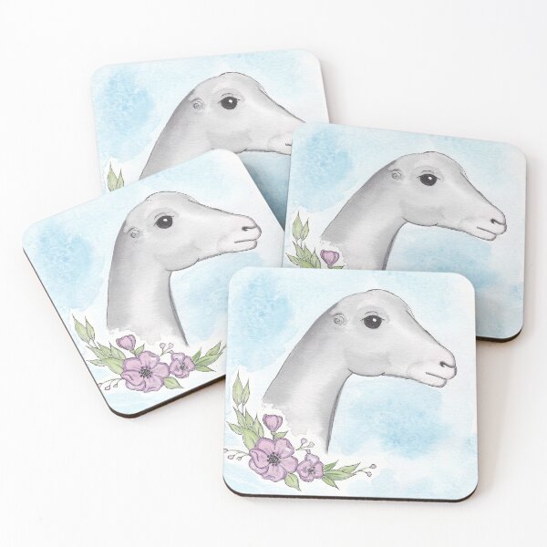 Item preview, Watercolor Lamancha with Flowers designed and sold by potatoegoat.