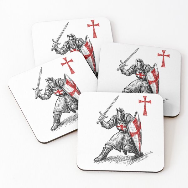 Item preview, Crusader Knights Templar With Sword Christian Red Cross designed and sold by aronia.