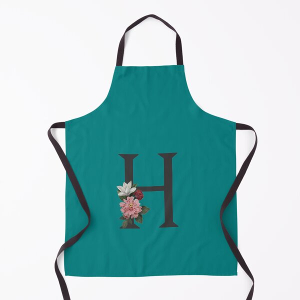 Item preview, Black On Teal Monogram Letter H | Floral Alphabet designed and sold by SerendipityNow.