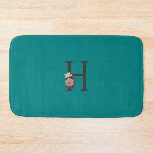 Item preview, Black On Teal Monogram Letter H | Floral Alphabet designed and sold by SerendipityNow.