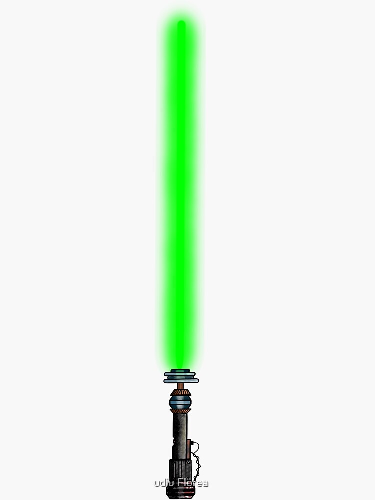 "Green Lightsaber Original Custom " Sticker for Sale by BubbleArmy