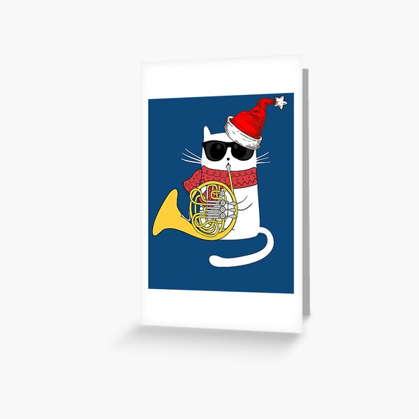 Item preview, Christmas Jazz Cat - French Horn Playing Christmas Carols designed and sold by SithJedi.