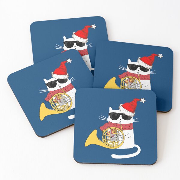 Item preview, Christmas Jazz Cat - French Horn Playing Christmas Carols designed and sold by SithJedi.
