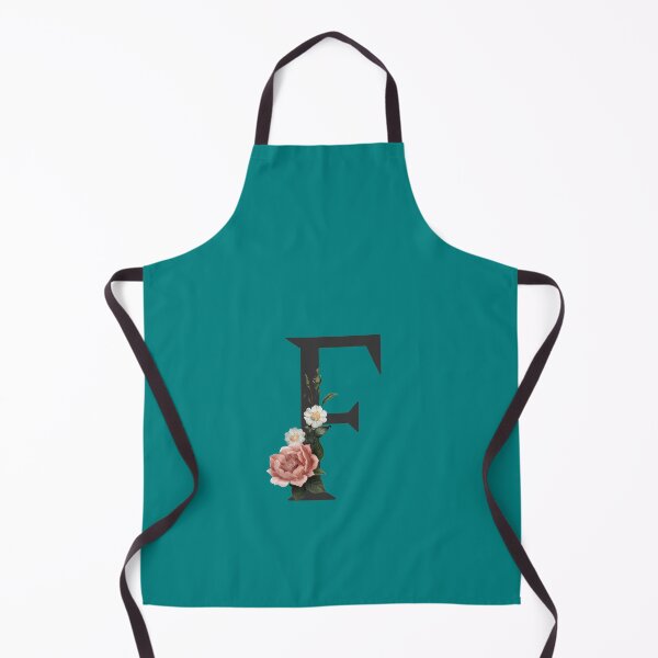 Item preview, Black On Teal Monogram Letter F | Floral Alphabet designed and sold by SerendipityNow.