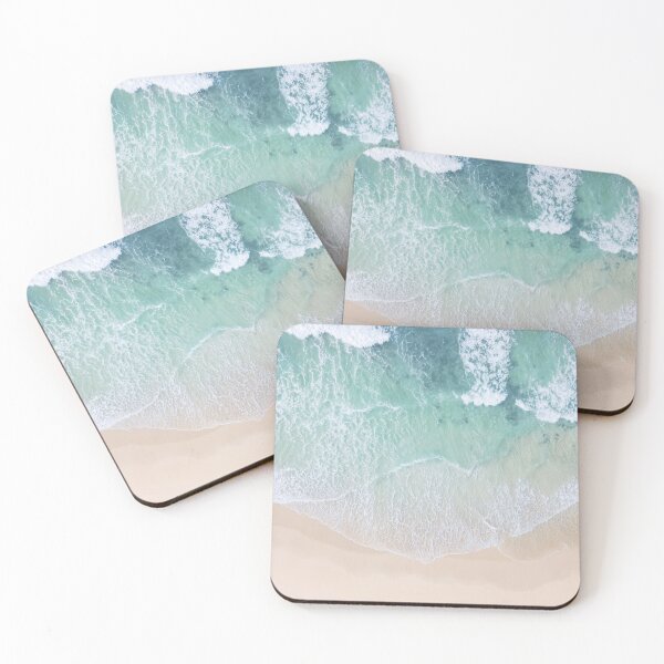 Item preview, Green And White Lace Beach Sand and Seashore Waves designed and sold by IZiets.
