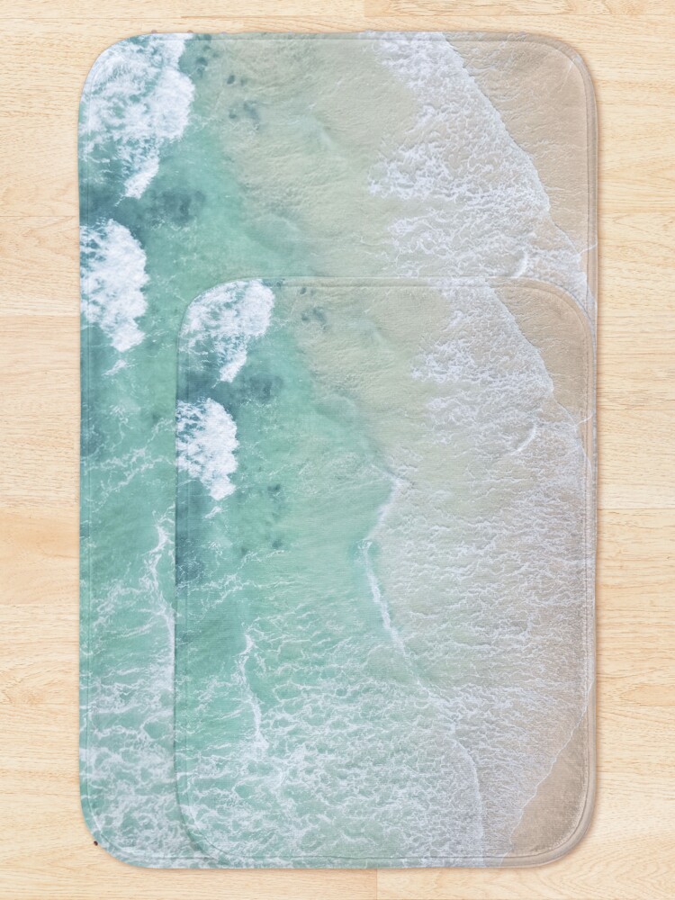 Alternate view of Green And White Lace Beach Sand and Seashore Bath Mat