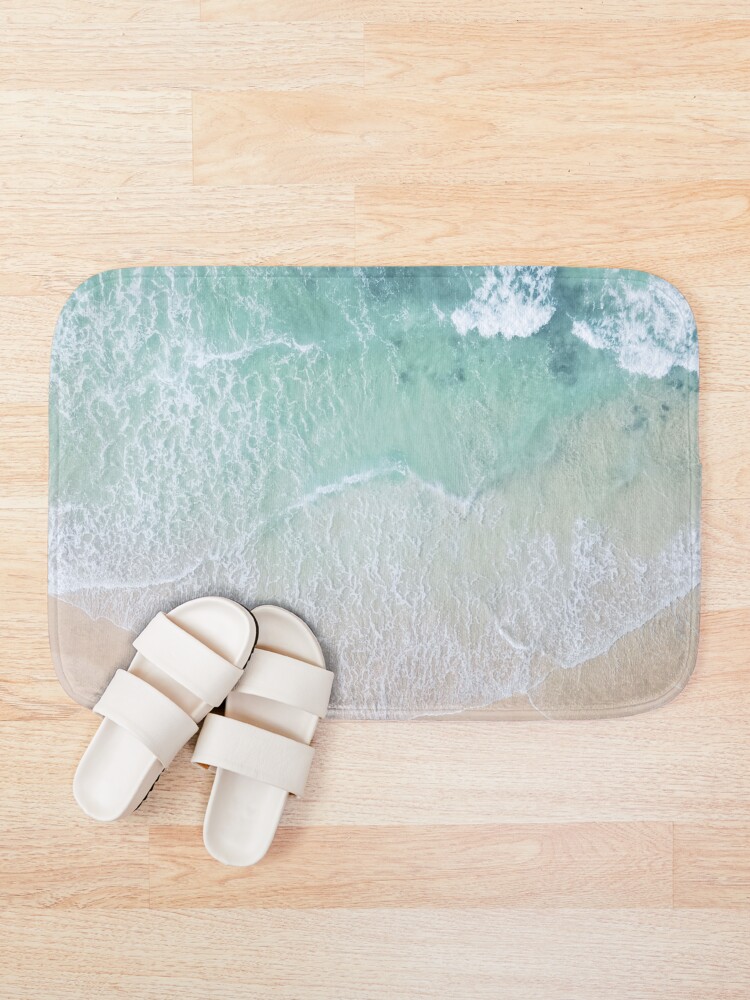 Alternate view of Green And White Lace Beach Sand and Seashore Bath Mat