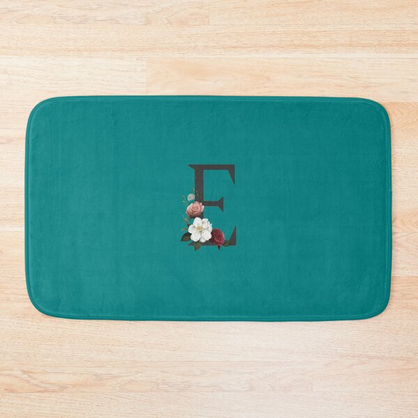 Item preview, Black On Teal Monogram Letter E | Floral Alphabet designed and sold by SerendipityNow.