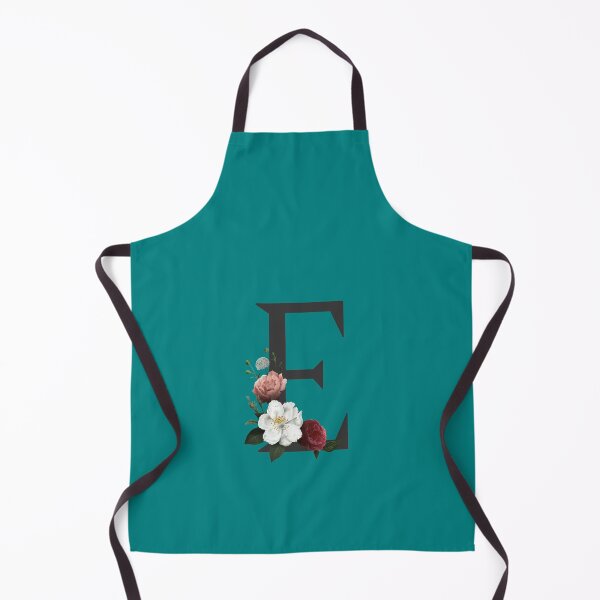 Item preview, Black On Teal Monogram Letter E | Floral Alphabet designed and sold by SerendipityNow.