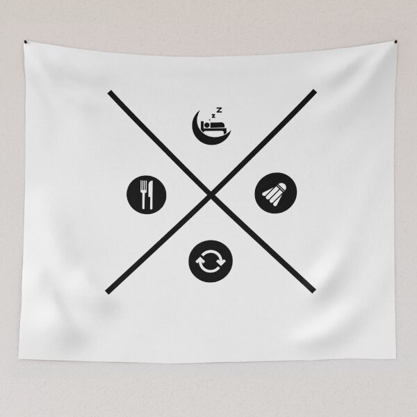 Item preview, Eat Sleep Badminton Repeat designed and sold by Dailyartsie.