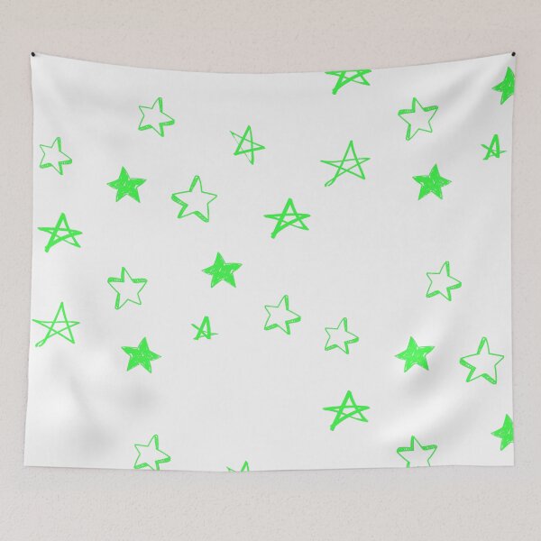 Item preview, Small green star doodle pattern designed and sold by AdelDa19.