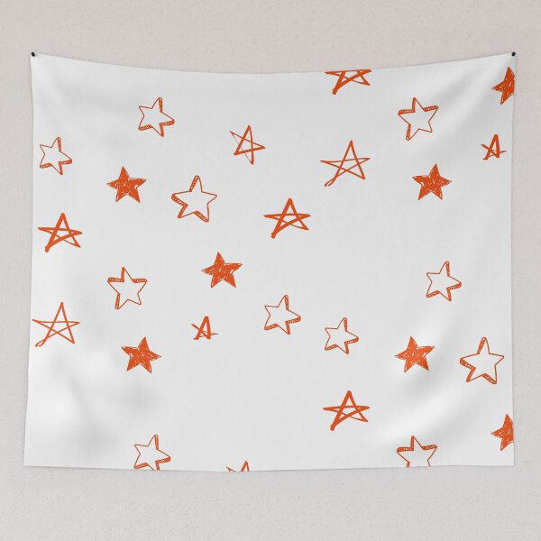 Item preview, Small orange star doodle pattern designed and sold by AdelDa19.