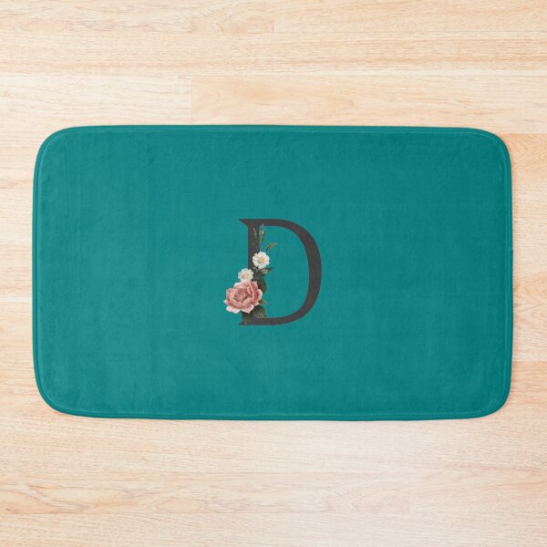 Item preview, Black On Teal Monogram Letter D | Floral Alphabet designed and sold by SerendipityNow.