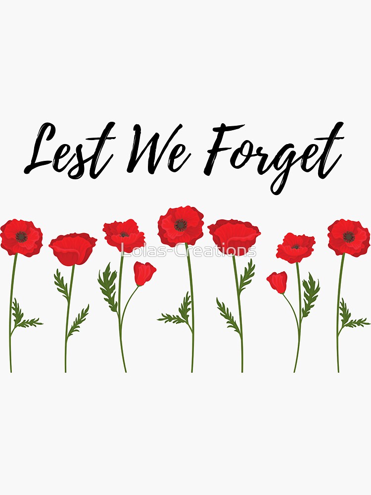 Discover Lest We Forget Remembrance Day Collection Sticker
